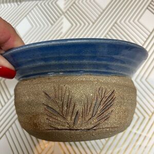 Studio Art Pottery Bowl with Hanger